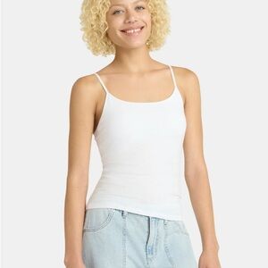 NO BOUNDARIES Womens Cami Top With Shelf Bra Size XXL 20 White New